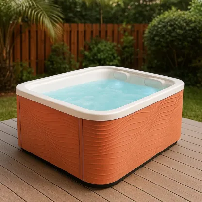 Spa rigide 210x210x85 cm Orange/blanc pour 2 personnes OBmZGQZ413eu-Meuzen