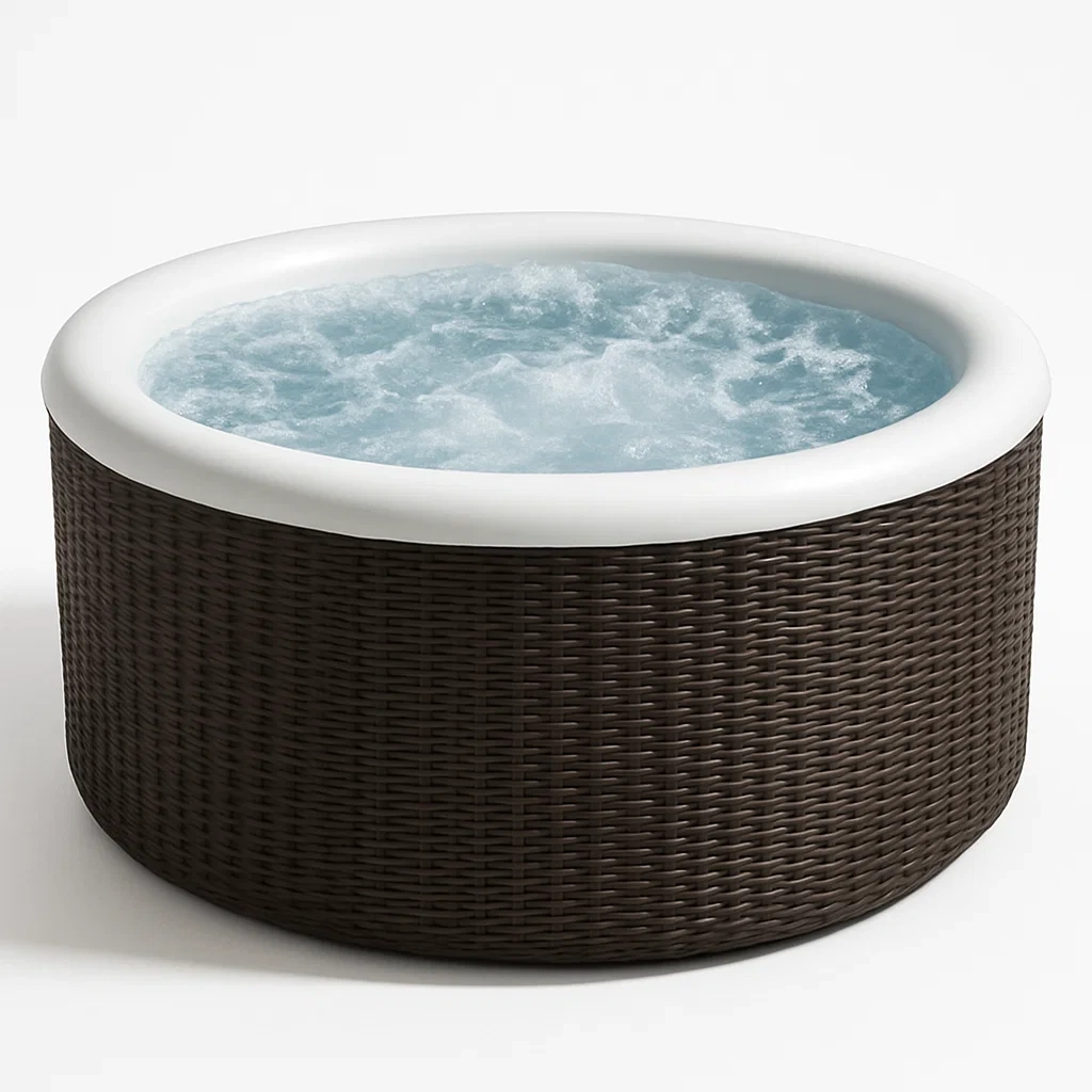 Spa rigide 185x185x75 cm marron foncé/blanc 4 personnes gbAbcEq369xt-Meuzen