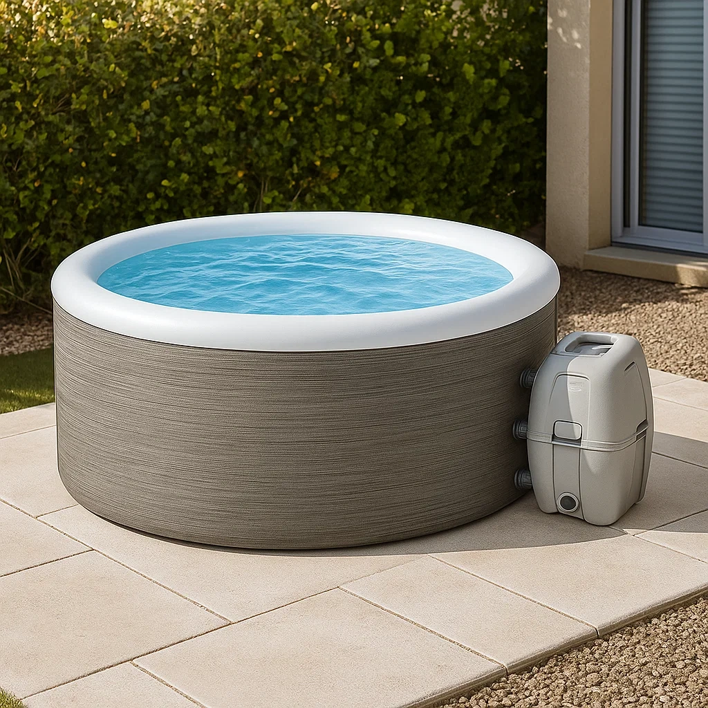 Spa rigide 180x70 cm gris/blanc 4 personnes ISSRGnt417YD-Meuzen