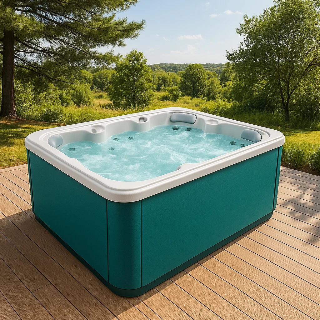 Spa rigide 210x180x85 cm blanc/bleu paon 4 personnes prUJzpr422LL-Meuzen