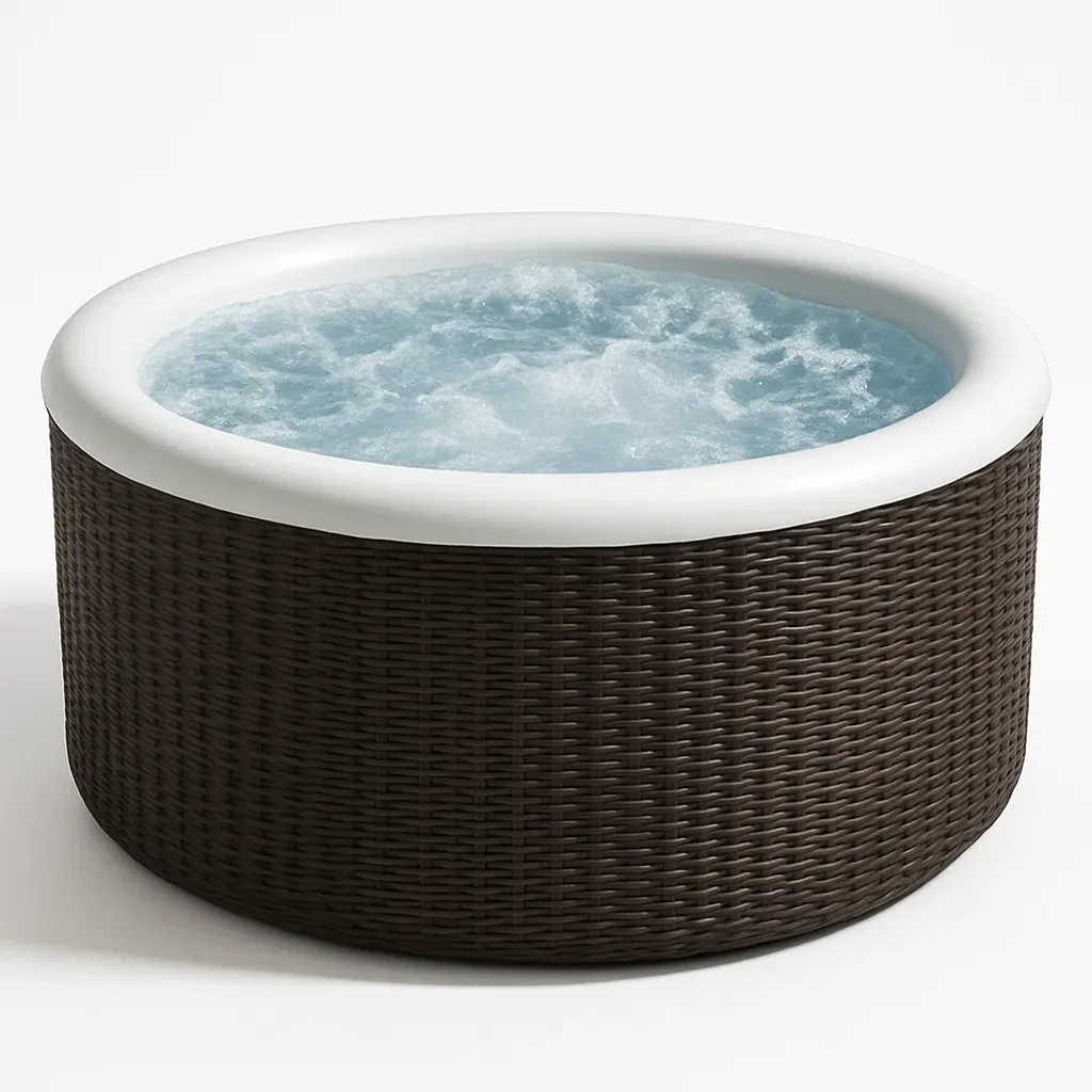 Spa rigide 185x185x75 cm marron foncé/blanc 4 personnes gbAbcEq369xt-Meuzen