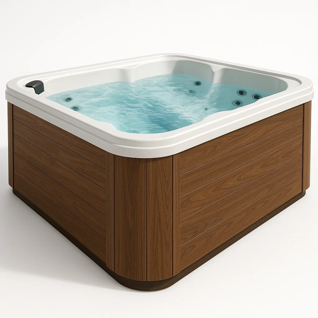 Spa rigide 200x200x95 cm blanc/marron bois 4 personnes CgsHuTm370qY-Meuzen