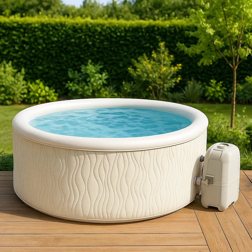 Spa rigide 180x180x70 cm beige clair/blanc pour 4 personnes MmgoPMq427BB-Meuzen