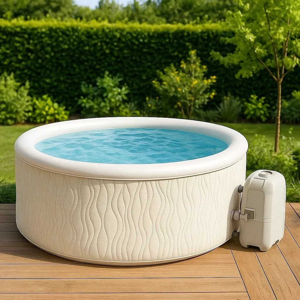 Spa rigide 180x180x70 cm beige clair/blanc pour 4 personnes MmgoPMq427BB-Meuzen