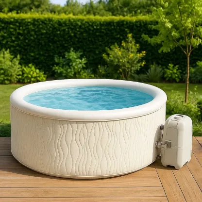 Spa rigide 180x180x70 cm beige clair/blanc pour 4 personnes MmgoPMq427BB-Meuzen