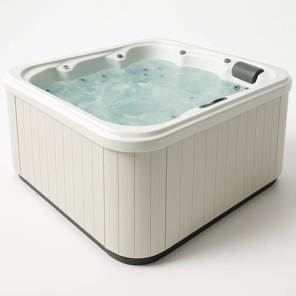 Spa rigide 200x200x85 cm beige clair/blanc 4 personnes oozuLoH375oS-Meuzen