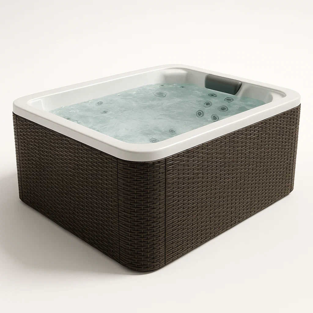 Spa rigide 200x160x80 cm blanc/marron foncé 1 personne osWVWid358zj-Meuzen