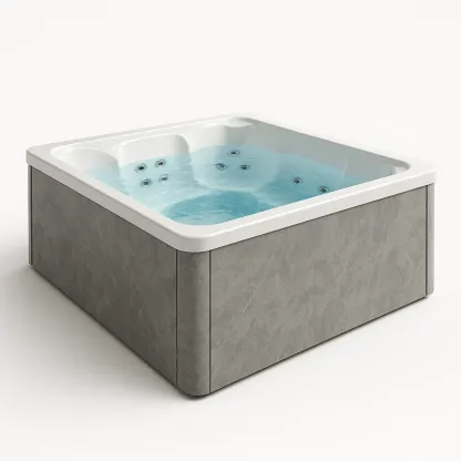 Spa rigide 200x200x90 cm blanc/gris 4 personnes OmGTqYl376Yp-Meuzen