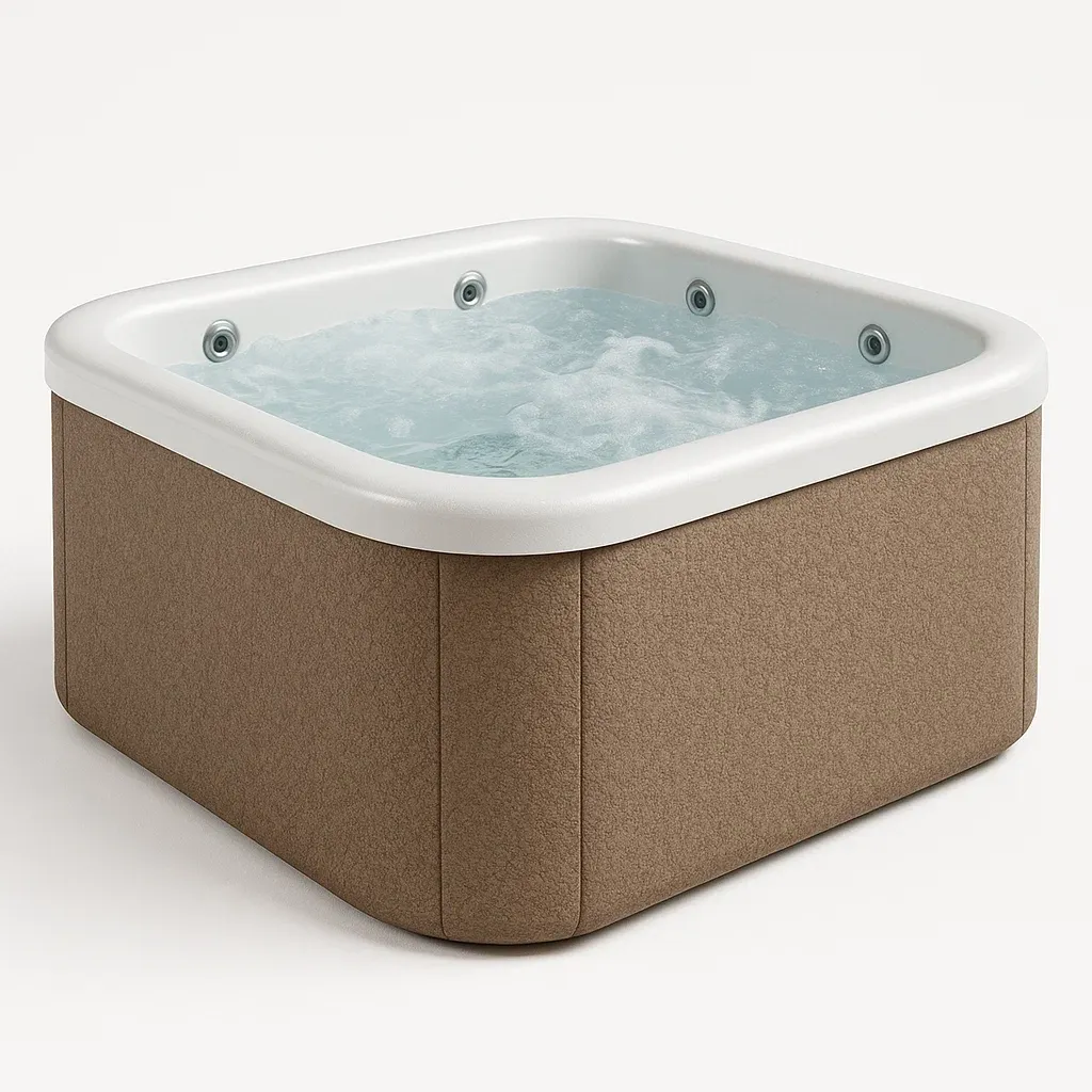 Spa rigide 180x180x85 cm marron clair/blanc pour 2 personnes SVJRVIU379Nm-Meuzen