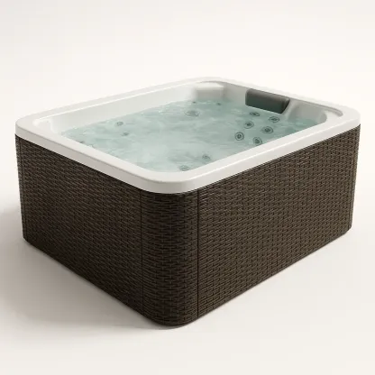 Spa rigide 200x160x80 cm blanc/marron foncé 1 personne osWVWid358zj-Meuzen