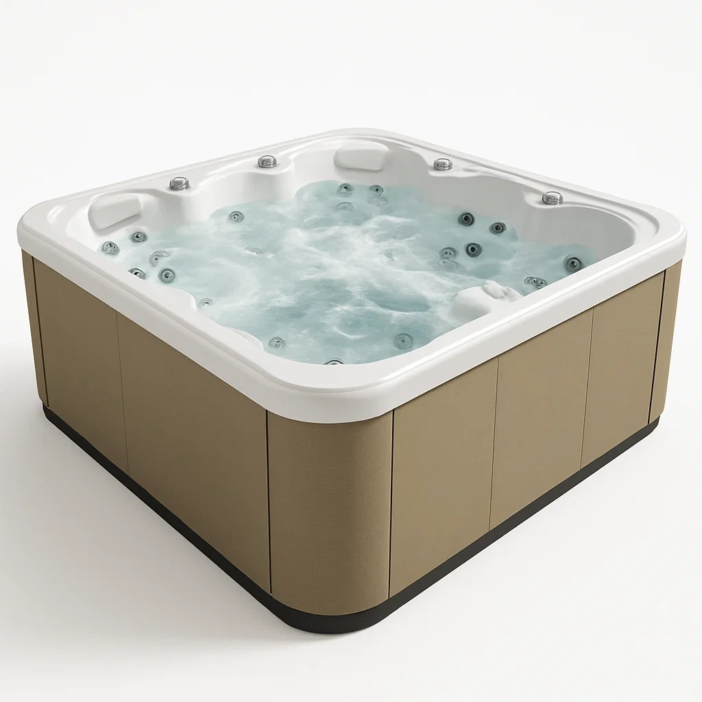 Spa rigide 215x215x90 cm beige/blanc pour 4 personnes azFcODP386lw-Meuzen