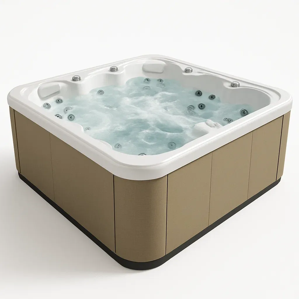 Spa rigide 215x215x90 cm beige/blanc pour 4 personnes azFcODP386lw-Meuzen