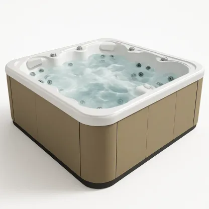 Spa rigide 215x215x90 cm beige/blanc pour 4 personnes azFcODP386lw-Meuzen