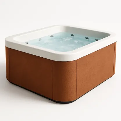 Spa rigide 188x150x76 cm marron/blanc 2 personnes TBFrGVn387MB-Meuzen