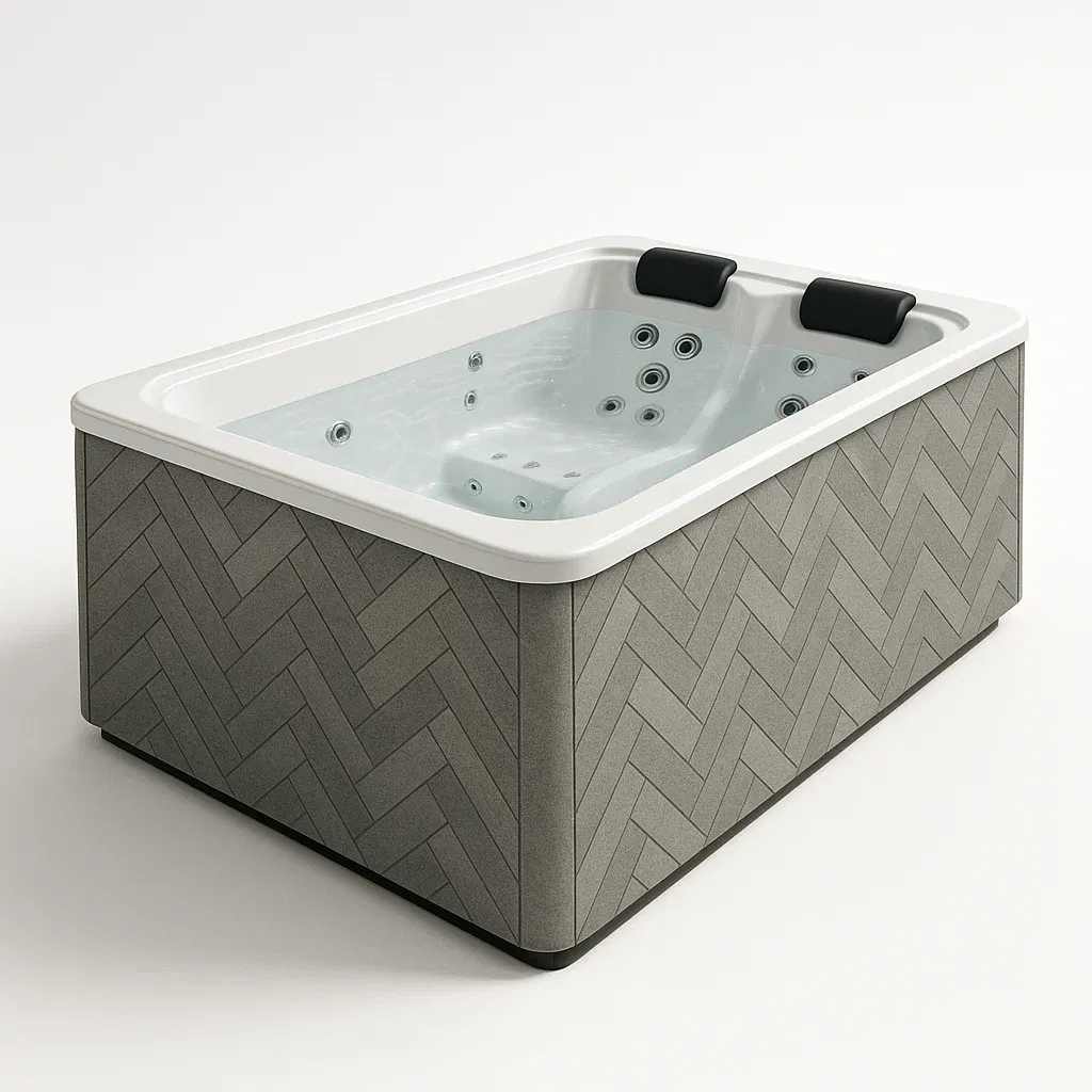 Spa rigide 200x130x80 cm blanc/gris 2 personnes uwbNfvM388uy-Meuzen