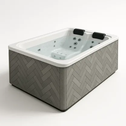 Spa rigide 200x130x80 cm blanc/gris 2 personnes uwbNfvM388uy-Meuzen