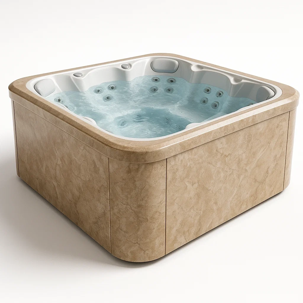 Spa rigide 200x200x75 cm, Beige/Blanc, 3 personnes PdflwGc390gT-Meuzen