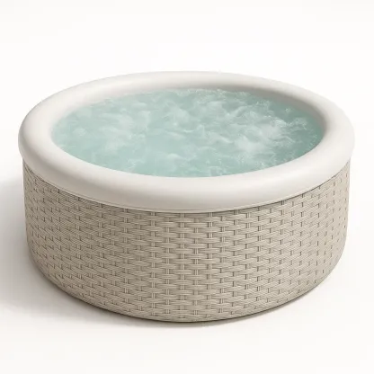 Spa rigide 180x180x65 cm, Gris clair/Blanc, 4 personnes zTlOfKG396LI-Meuzen