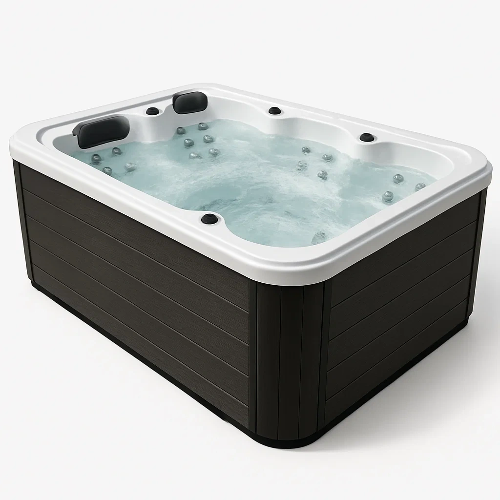 Spa rigide 185x125x75 cm noir/blanc 2 personnes BbsEiNB398SQ-Meuzen