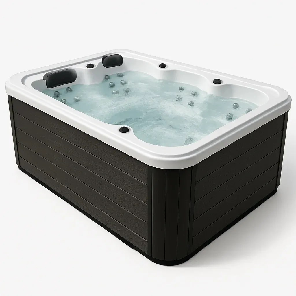 Spa rigide 185x125x75 cm noir/blanc 2 personnes BbsEiNB398SQ-Meuzen
