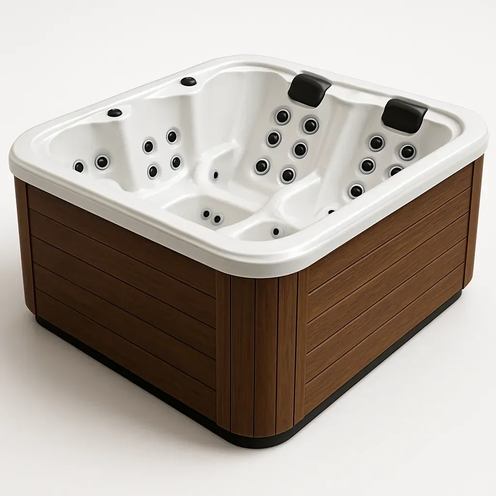 Spa rigide 200x200x75 cm, Bois/Blanc, 2 personnes rAhJWjc402AZ-Meuzen