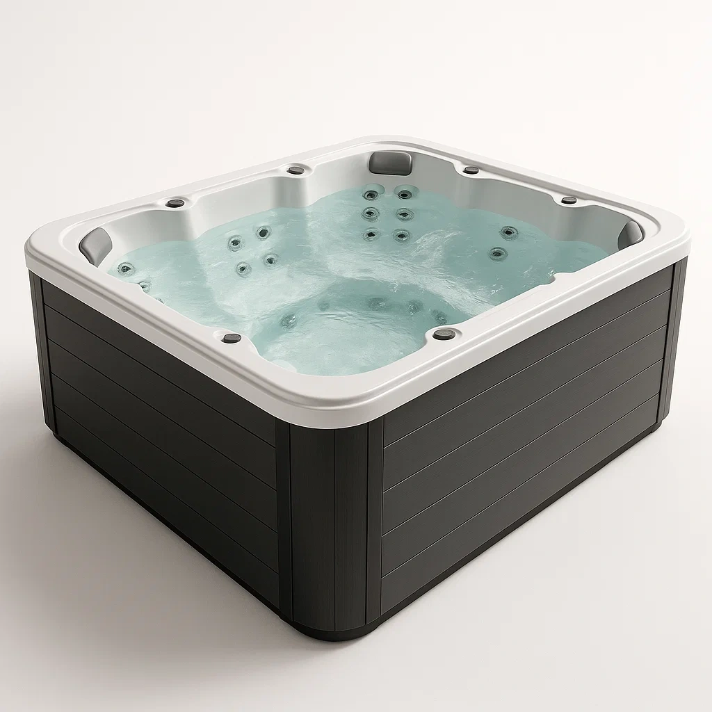 Spa rigide 215x180x88 cm gris foncé/blanc pour 4 personnes hkKRIJG403pe-Meuzen