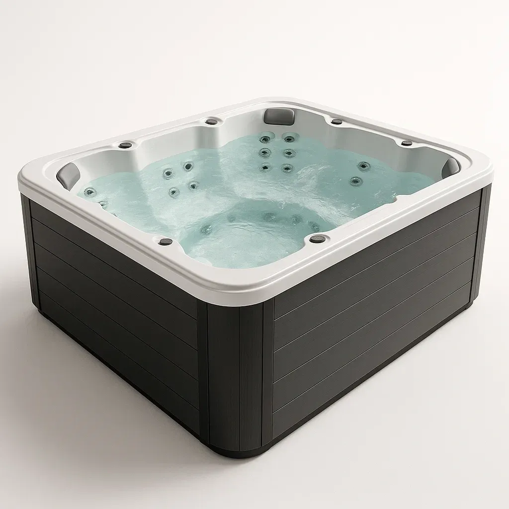 Spa rigide 215x180x88 cm gris foncé/blanc pour 4 personnes hkKRIJG403pe-Meuzen