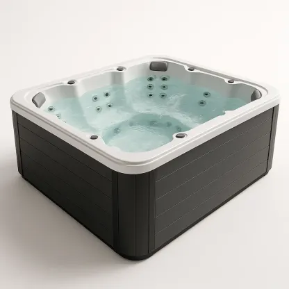 Spa rigide 215x180x88 cm gris foncé/blanc pour 4 personnes hkKRIJG403pe-Meuzen