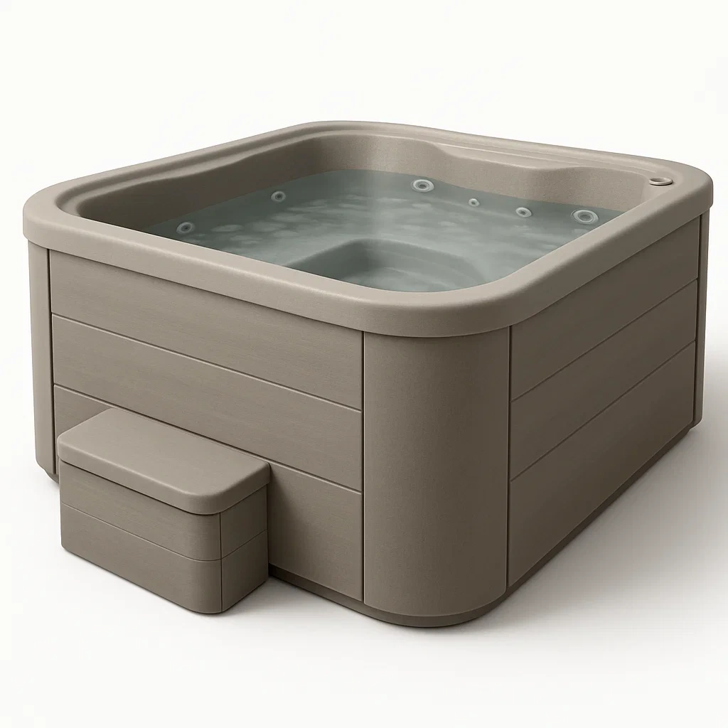 Spa rigide 220x210x75 cm gris taupe pour 4 personnes odOKbGa409NZ-Meuzen