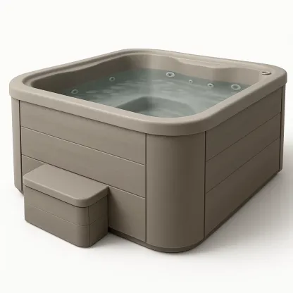 Spa rigide 220x210x75 cm gris taupe pour 4 personnes odOKbGa409NZ-Meuzen
