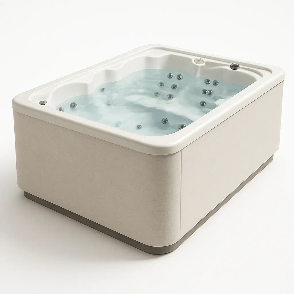 Spa rigide 180x180x65 cm, Beige/Blanc, 2 personnes MvtXnLa414UR-Meuzen