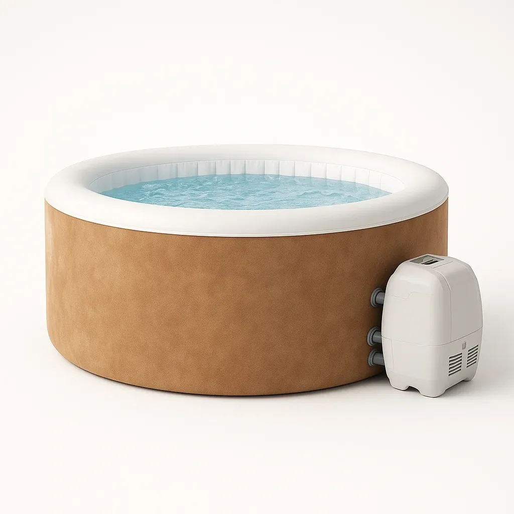 Spa rigide 180x180x70 cm marron clair/blanc pour 4 personnes xtnKRkz421mJ-Meuzen