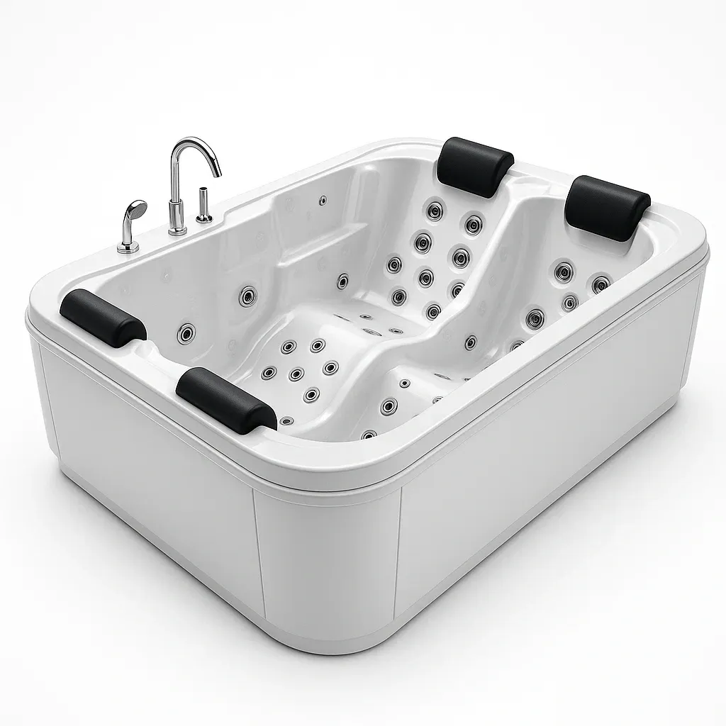 Spa rigide 190x120x80 cm blanc/noir 2 personnes hnnOLXW423Rv-Meuzen