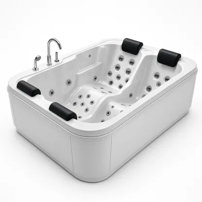Spa rigide 190x120x80 cm blanc/noir 2 personnes hnnOLXW423Rv-Meuzen