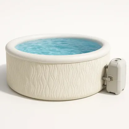 Spa rigide 180x180x70 cm beige clair/blanc pour 4 personnes MmgoPMq427BB-Meuzen