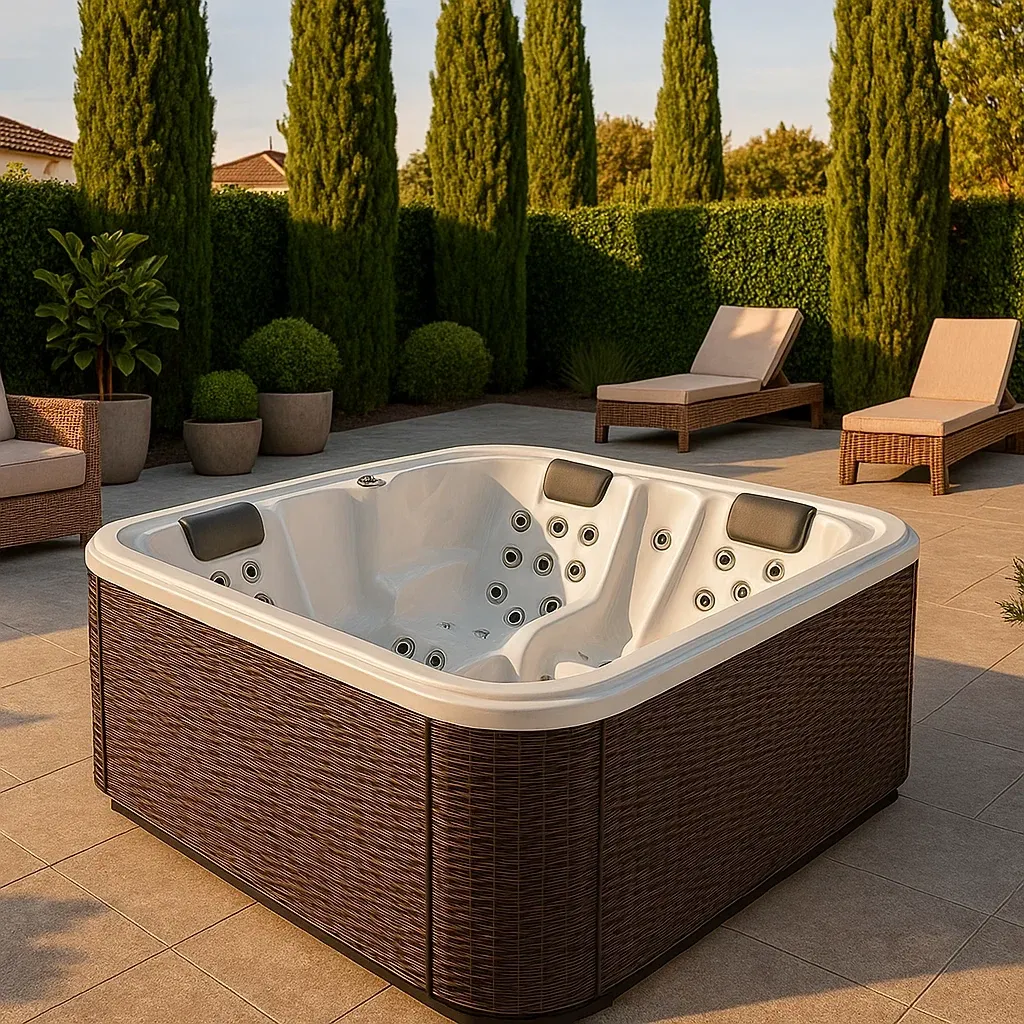 Spa rigide 200x200x80 cm, marron/blanc, 3 personnes VVPibyU359xp-Meuzen