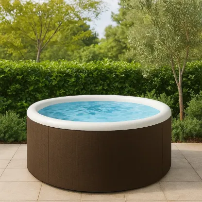 Spa rigide 185x185x70 cm marron foncé/blanc pour 5 personnes AuTKLCE361BD-Meuzen