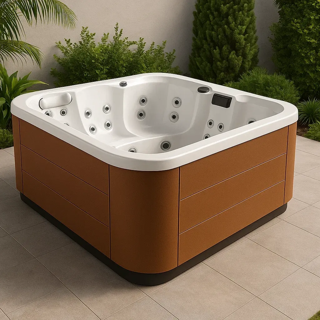 Spa rigide 200x200x80 cm, marron/blanc, 4 personnes obrVHNH365HZ-Meuzen