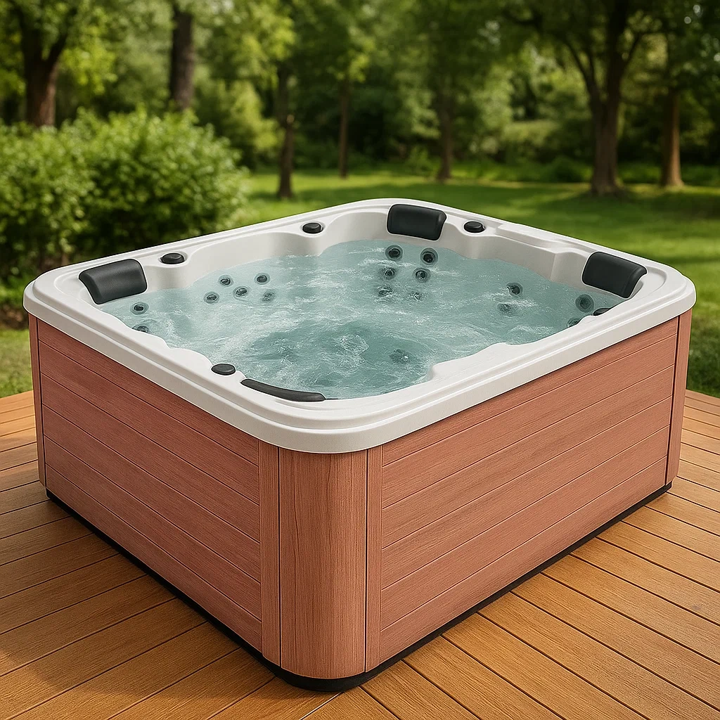 Spa rigide 200x200x90 cm bois rose/blanc pour 4 personnes qUbKvas367cm-Meuzen