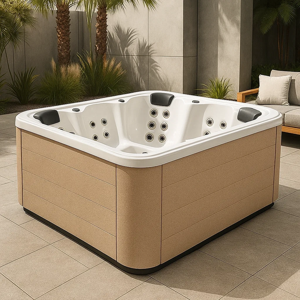 Spa rigide 205x185x90 cm beige/blanc pour 3 personnes bkehGdW373ka-Meuzen