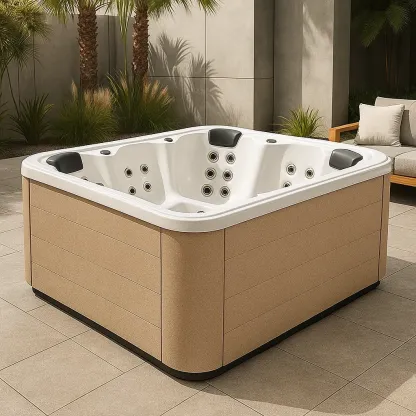 Spa rigide 205x185x90 cm beige/blanc pour 3 personnes bkehGdW373ka-Meuzen