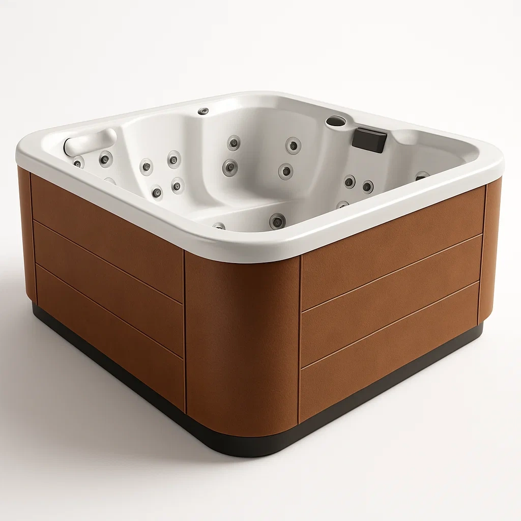 Spa rigide 200x200x80 cm, marron/blanc, 4 personnes obrVHNH365HZ-Meuzen