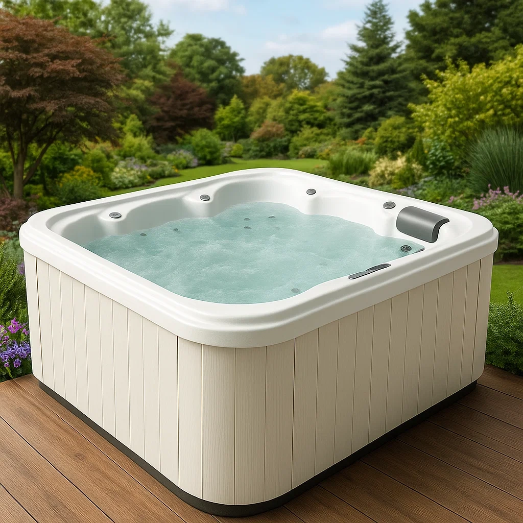 Spa rigide 200x200x85 cm beige clair/blanc 4 personnes oozuLoH375oS-Meuzen