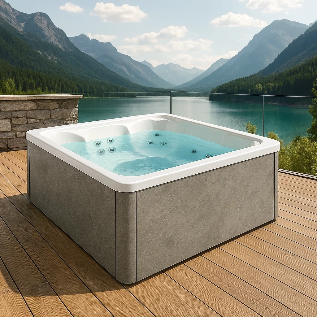 Spa rigide 200x200x90 cm blanc/gris 4 personnes OmGTqYl376Yp-Meuzen