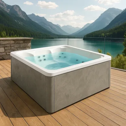 Spa rigide 200x200x90 cm blanc/gris 4 personnes OmGTqYl376Yp-Meuzen