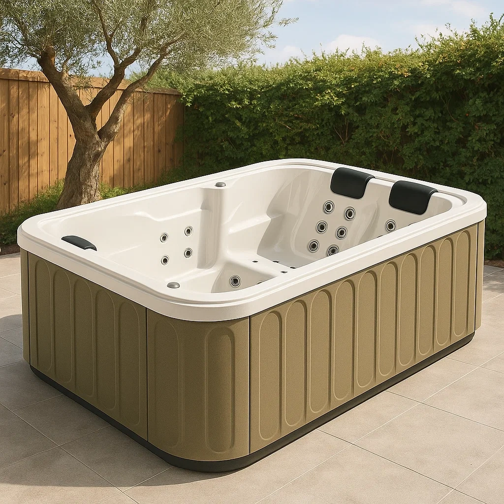 Spa rigide 200x200x80 cm, beige/blanc, 3 personnes mgAOHLC377ym-Meuzen