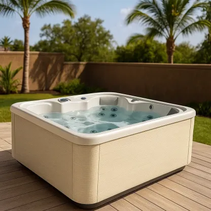 Spa rigide 198x198x82 cm beige clair/blanc 3 personnes rJrJFLU381kk-Meuzen