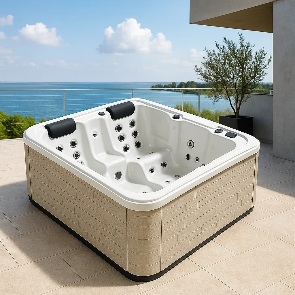 Spa rigide 210x210x95 cm blanc/beige 2 personnes puaPXdz382dG-Meuzen