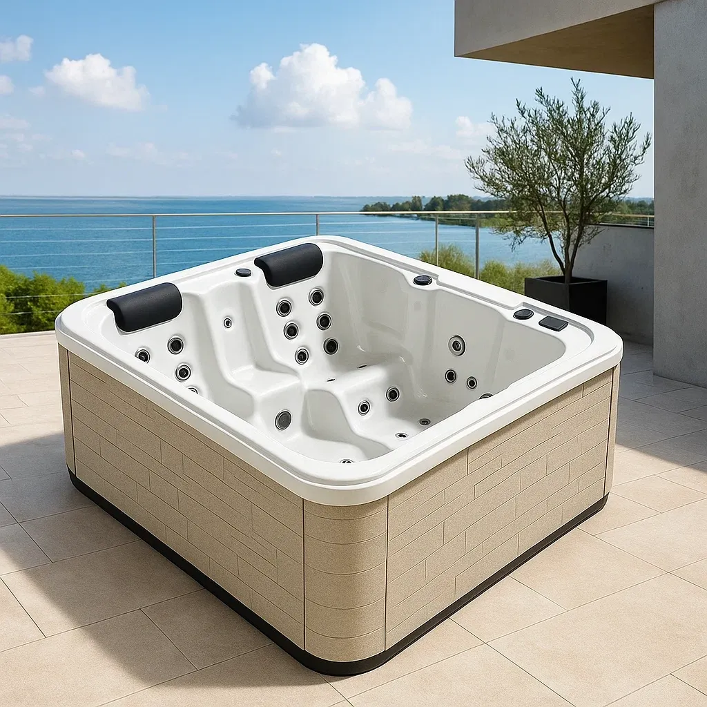 Spa rigide 210x210x95 cm blanc/beige 2 personnes puaPXdz382dG-Meuzen