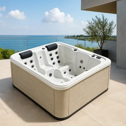 Spa rigide 210x210x95 cm blanc/beige 2 personnes puaPXdz382dG-Meuzen